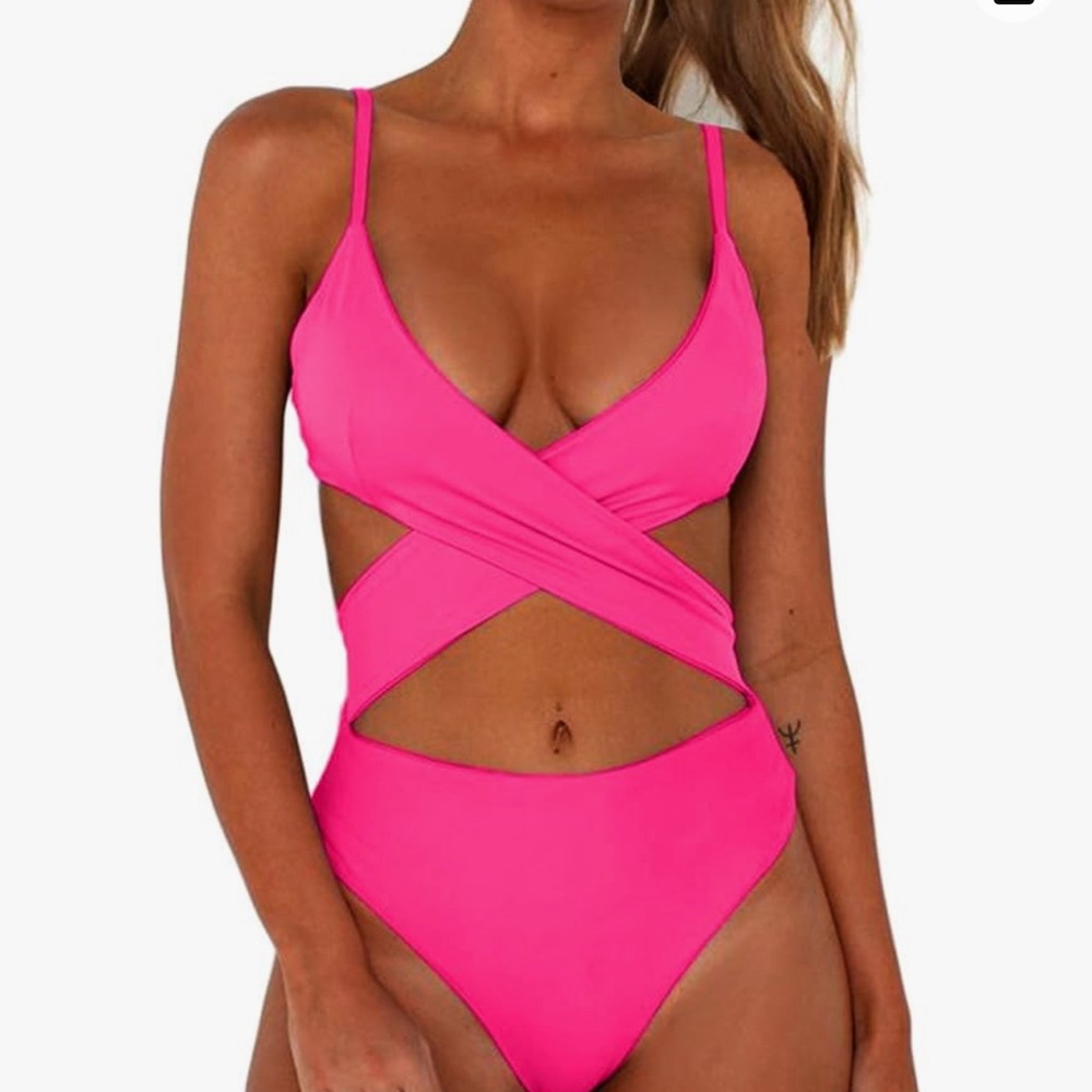 CHYRII Women's Sexy Criss Cross High Waisted Cut Out One Piece Monokini Swimsuit